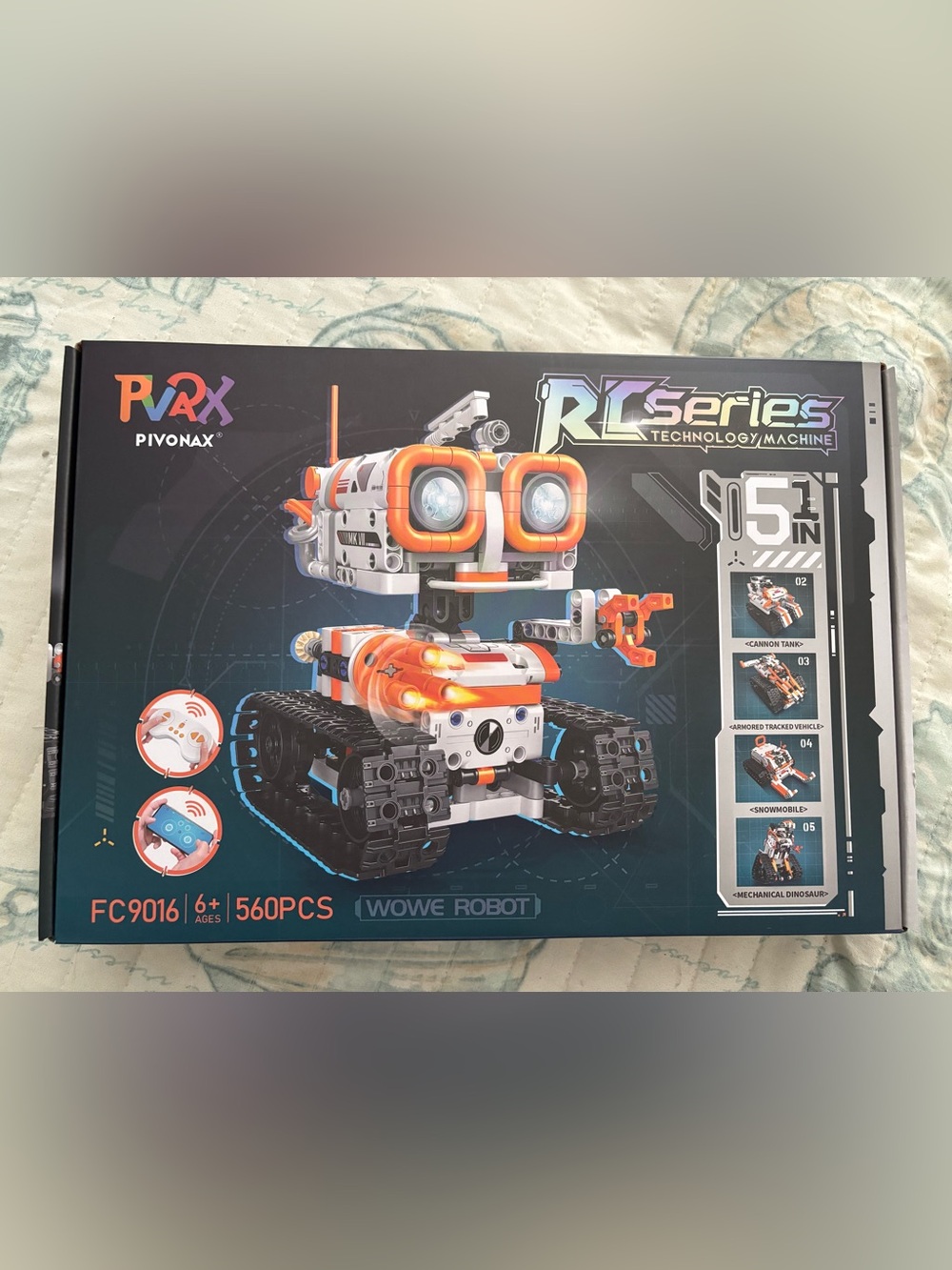 RC Series 5-in-1 Orange & White Tank Robot Building Set WOWE ROBOT NEW IN BOX